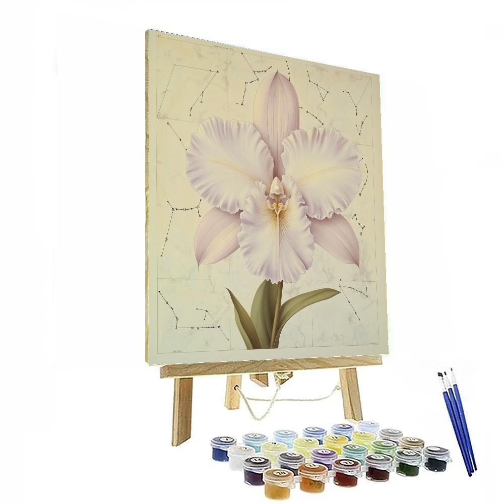 Leonardo Da Vinci Inspired Orchid Constellation Study Paint by numbers art