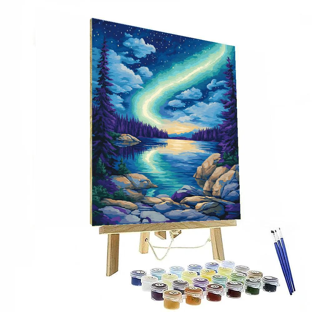 Franklin Carmichael Inspired Aurora Over Granite Bay Number painting