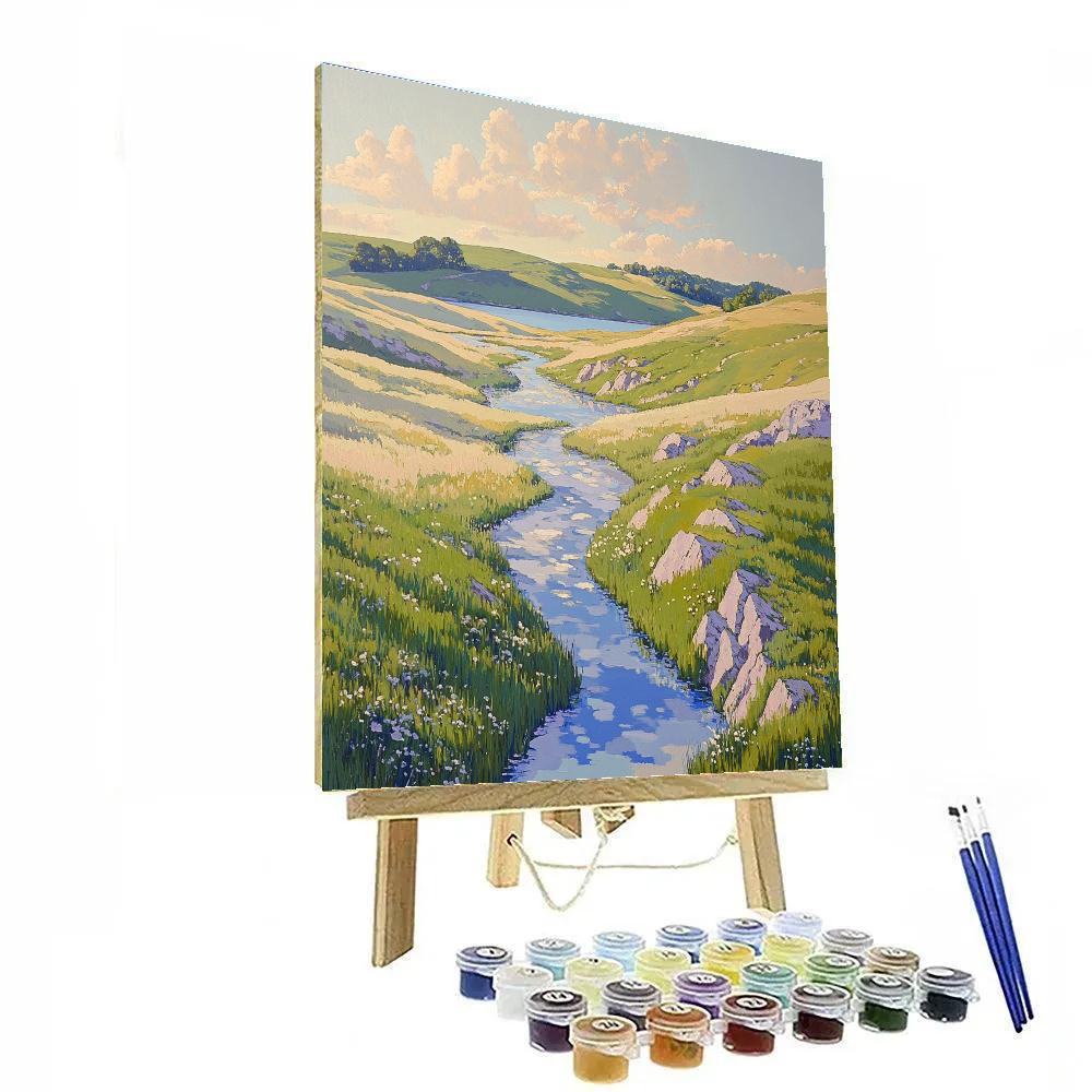 Franklin Carmichael Inspired Spring Thaw On Wind Carved Hills Number painting