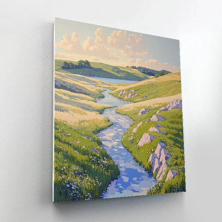 Franklin Carmichael Inspired Spring Thaw On Wind Carved Hills Number painting