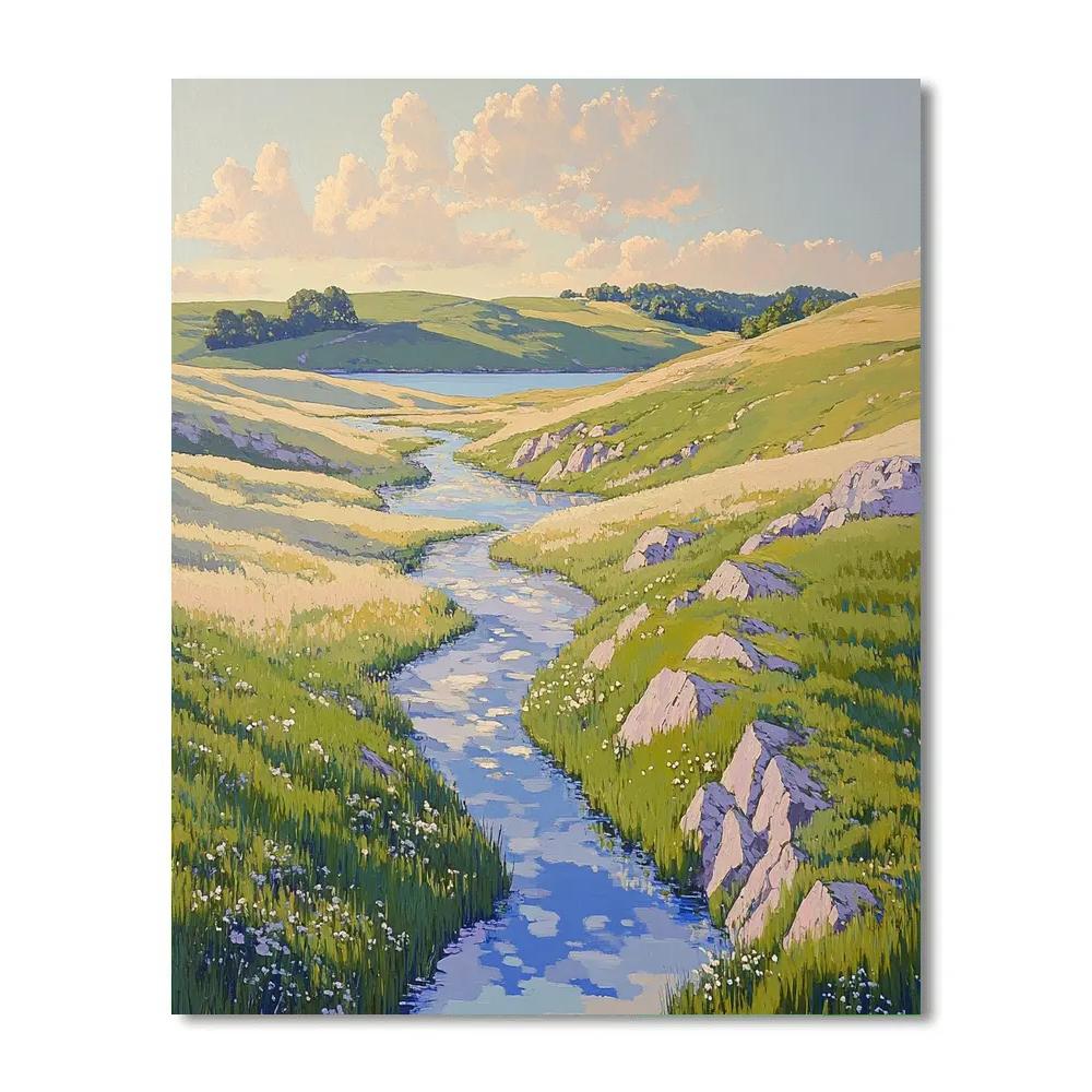 Franklin Carmichael Inspired Spring Thaw On Wind Carved Hills Number painting