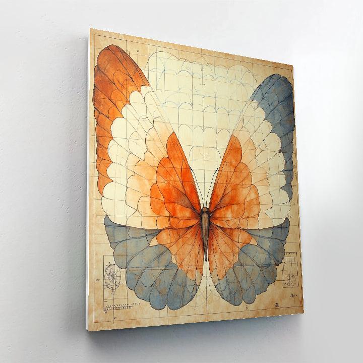 Leonardo Da Vinci Inspired Butterfly Wing Pattern Codex Painting by numbers kit