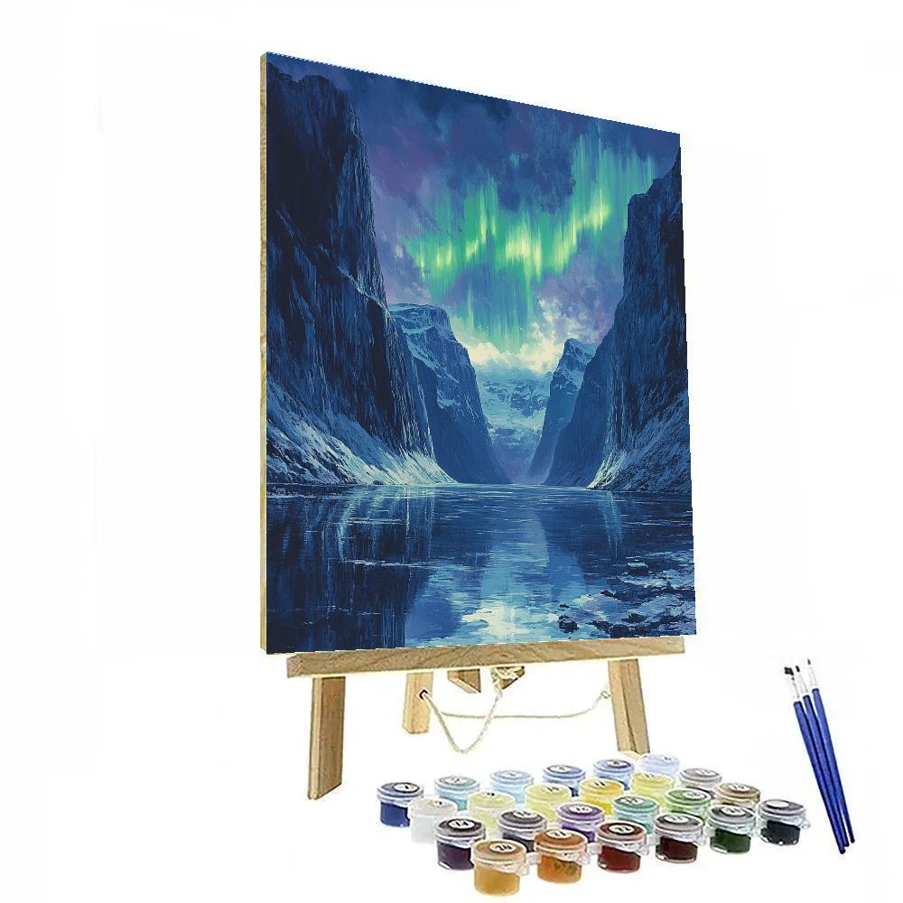 Frederick Varley Inspired Aurora Over Silent Granite Fjord Paint by numbers kits