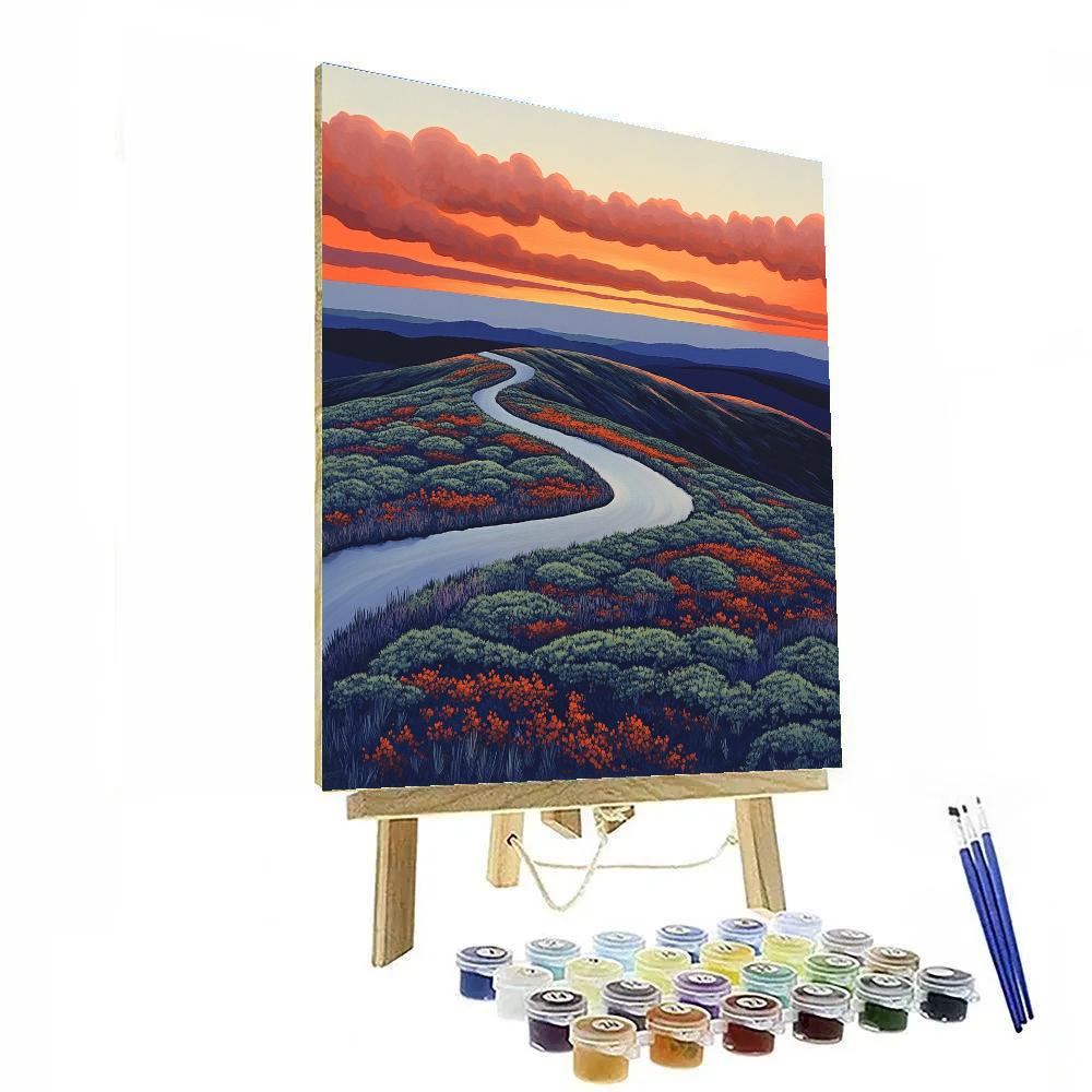 Frederick Varley Inspired Ember Sky Above Wind Scoured Tundra Ridge Number painting