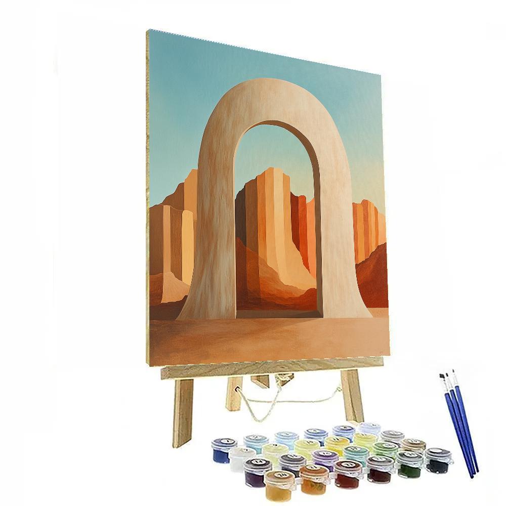 Georgia O’Keeffe Inspired Bone Window Over Vermilion Dawn Mesa Painting by numbers kit