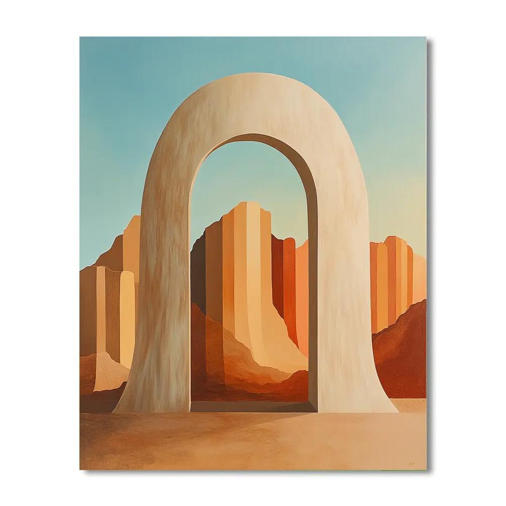Georgia O’Keeffe Inspired Bone Window Over Vermilion Dawn Mesa Painting by numbers kit