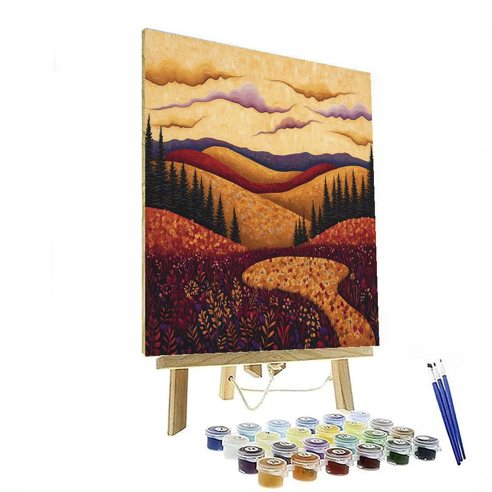 J. E. H. MacDonald Inspired Algoma Autumn Hills Under Comet Like Cloud Arcs Numbered painting kits