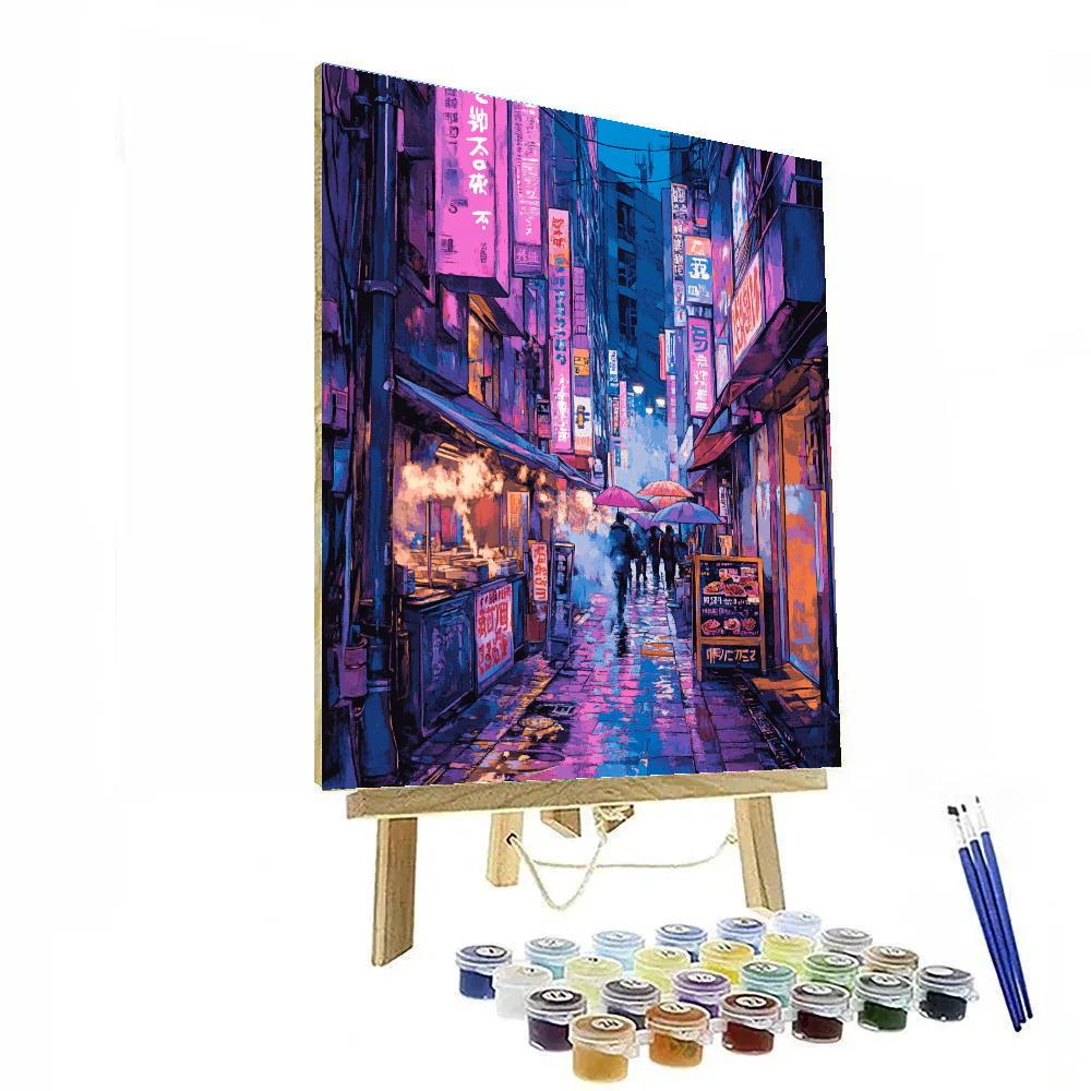 Neon District Shinjuku Alley Tokyo Japan paint by number