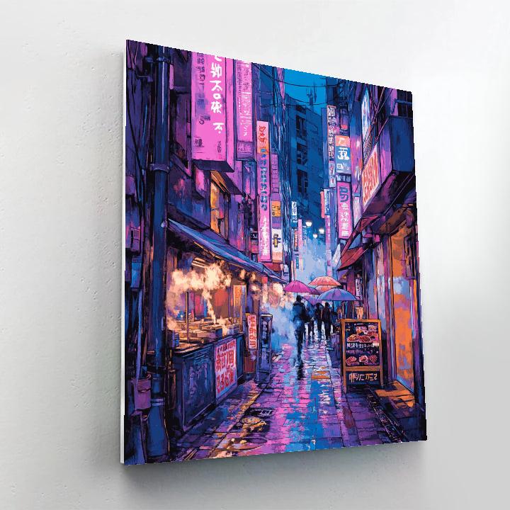 Neon District Shinjuku Alley Tokyo Japan paint by number