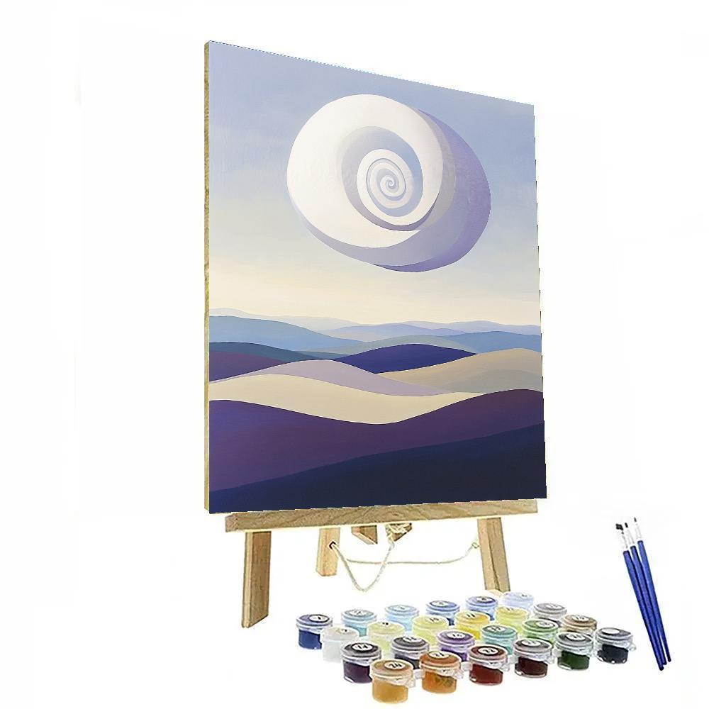 Georgia O’Keeffe Inspired Spiral Cloud Over Violet Hills Painting by numbers kit