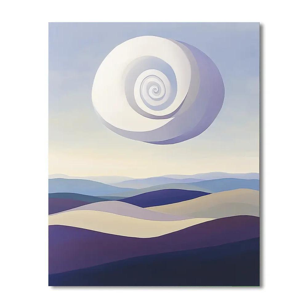 Georgia O’Keeffe Inspired Spiral Cloud Over Violet Hills Painting by numbers kit