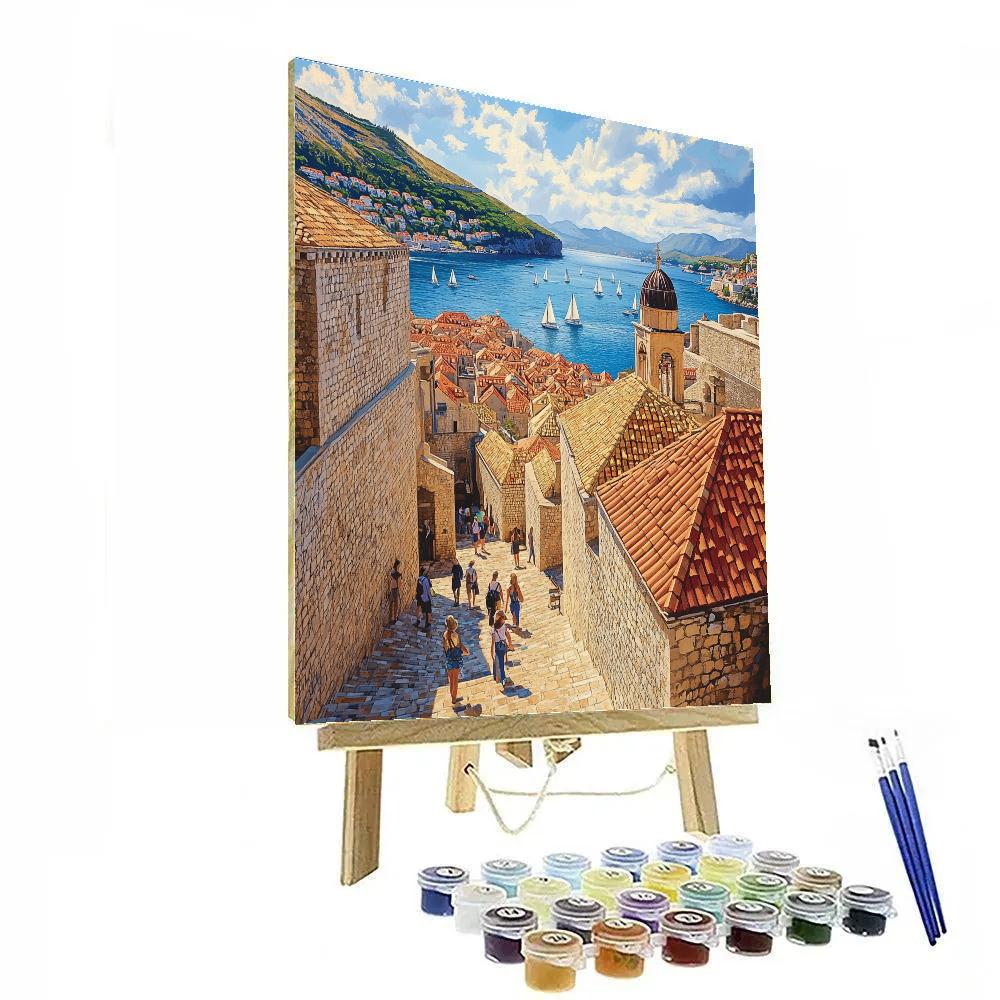 City Walls And Adriatic View Dubrovnik Croatia Number painting