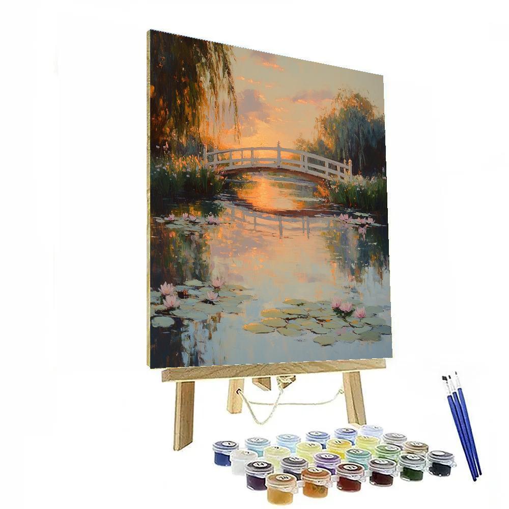 Monet Inspired Water Garden Sunrise painting number kit