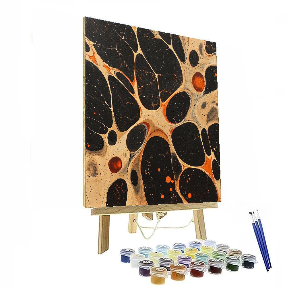 Jackson Pollock Inspired Basalt Ember Resonance paint by number