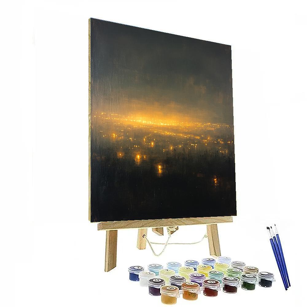 Leonardo Da Vinci Inspired Citylights As Luminous Haze paint by color