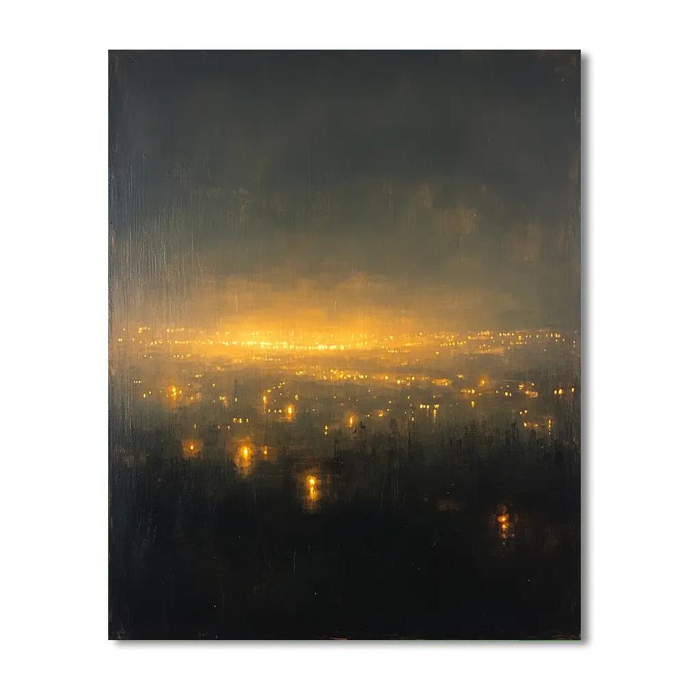 Leonardo Da Vinci Inspired Citylights As Luminous Haze paint by color