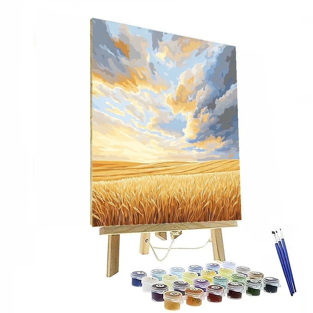 Claude Monet Inspired Storm Clearing Over Wheat Field paint by color