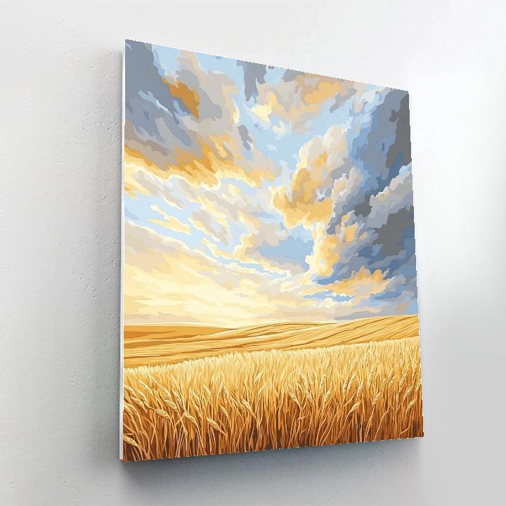 Claude Monet Inspired Storm Clearing Over Wheat Field paint by color