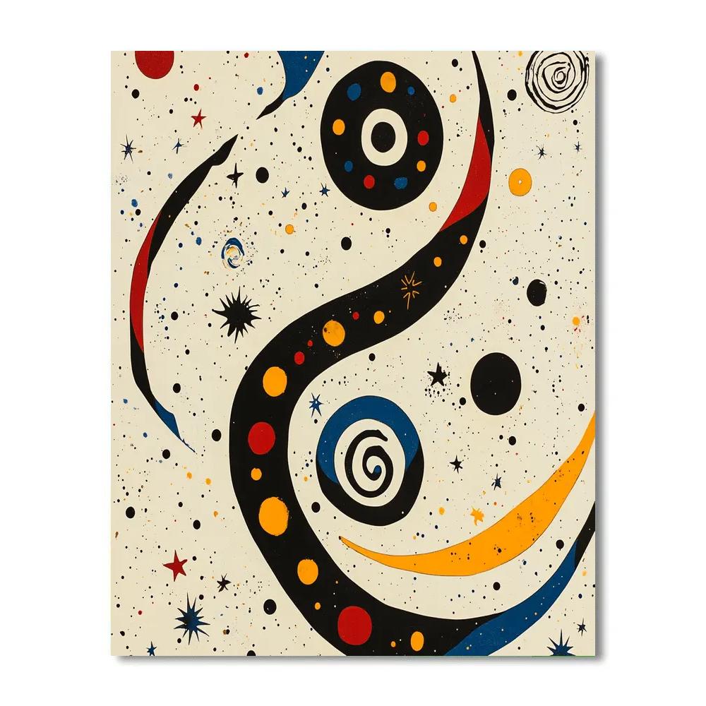 Joan Miró Inspired Nebula Glyph Symphony Number painting