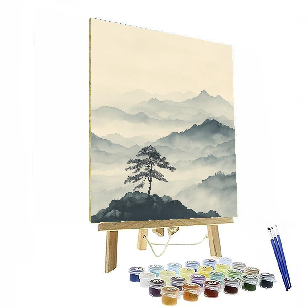 Zhao Mengfu Inspired Nebula Mist Mountain Silence Number painting