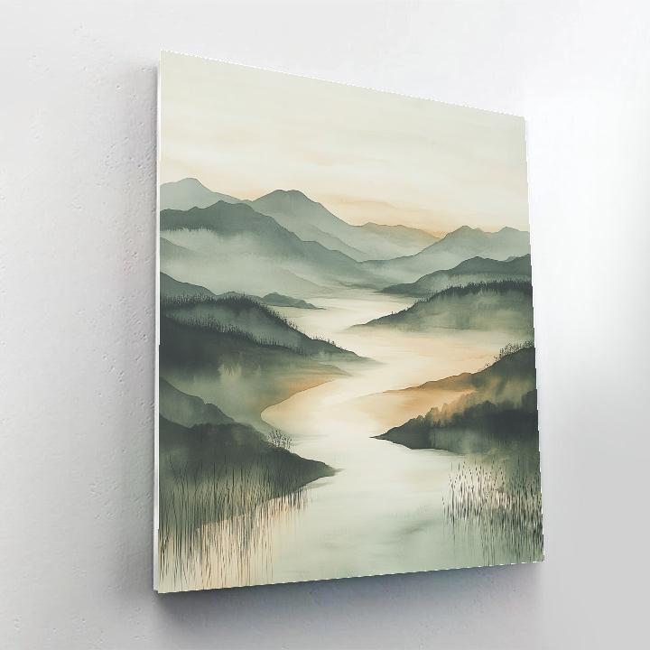 Zhao Mengfu Inspired Time Dilation River Veil DIY paint by numbers