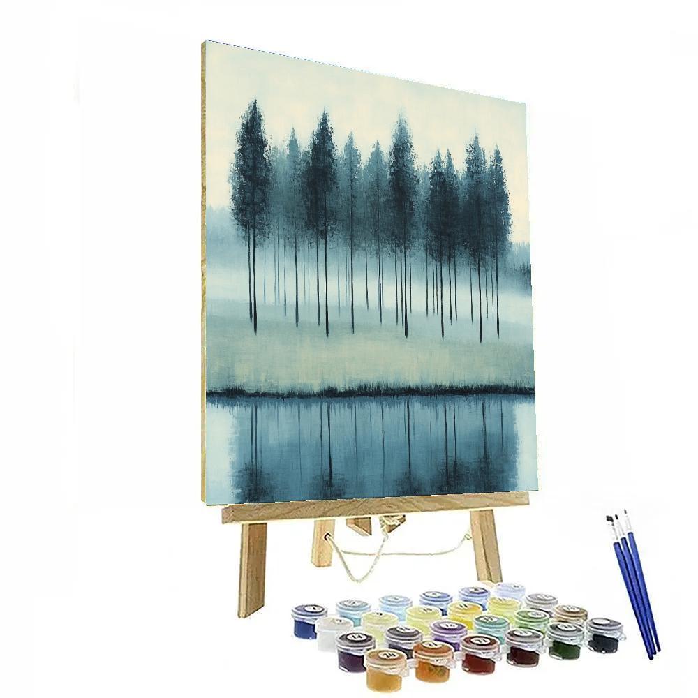 Claude Monet Inspired Misty Poplars In Blue Morning Paint by numbers kits