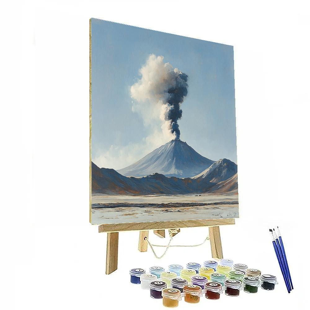 Leonardo Da Vinci Inspired Volcano Plume Geological Study Numbered painting kits