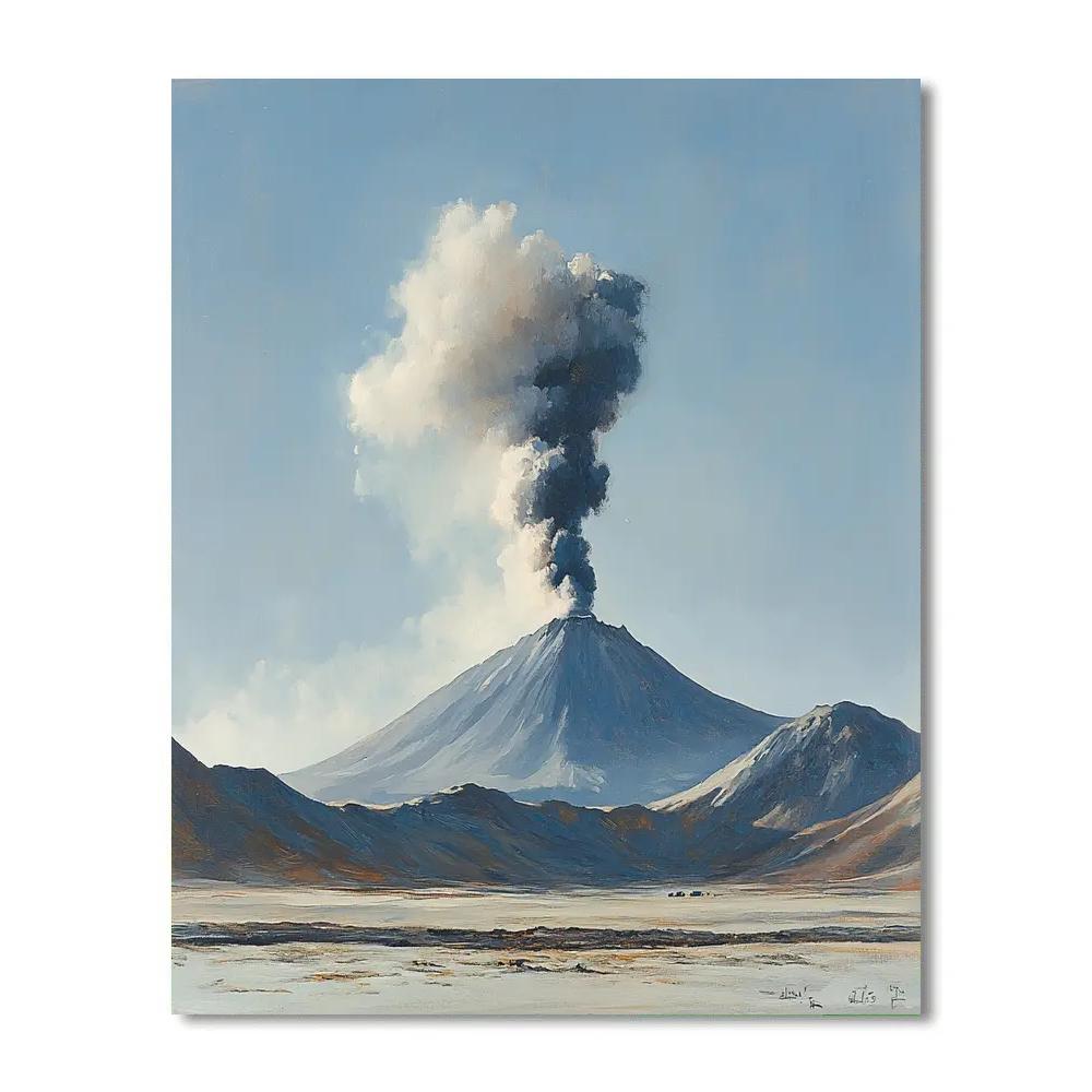 Leonardo Da Vinci Inspired Volcano Plume Geological Study Numbered painting kits