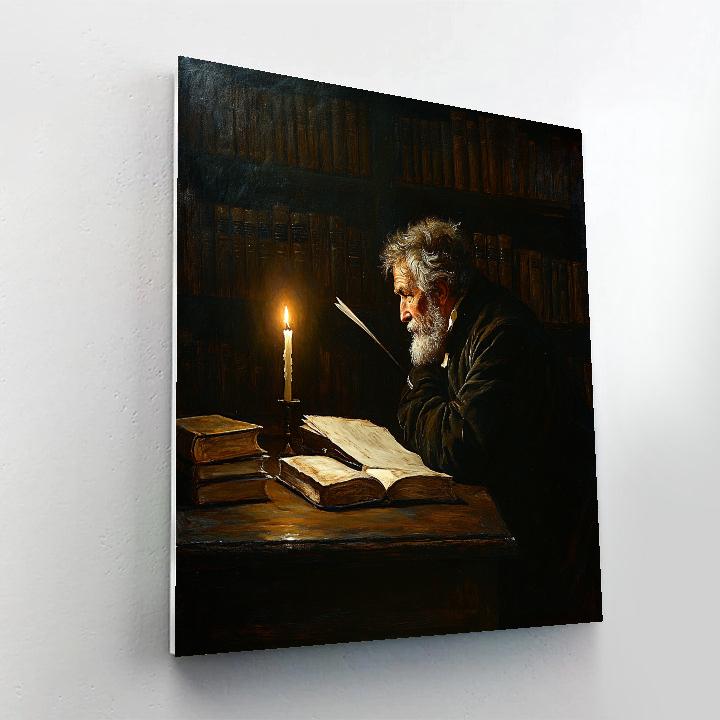 Rembrandt Inspired Candlelit Study Paint by numbers kits