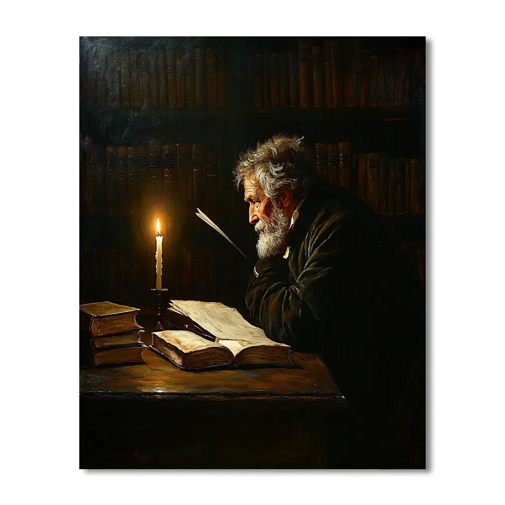 Rembrandt Inspired Candlelit Study Paint by numbers kits