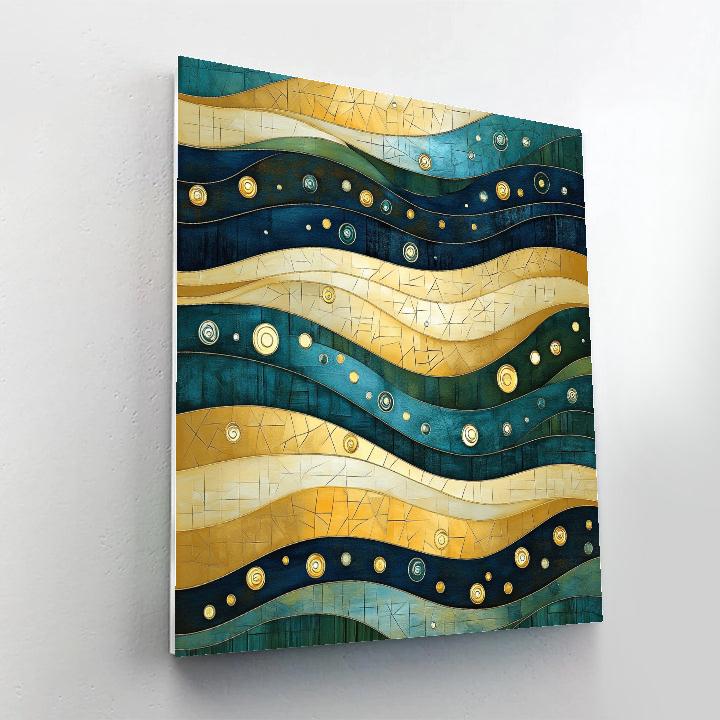 Gustav Klimt Inspired Ornamental River Current Numbered painting kits