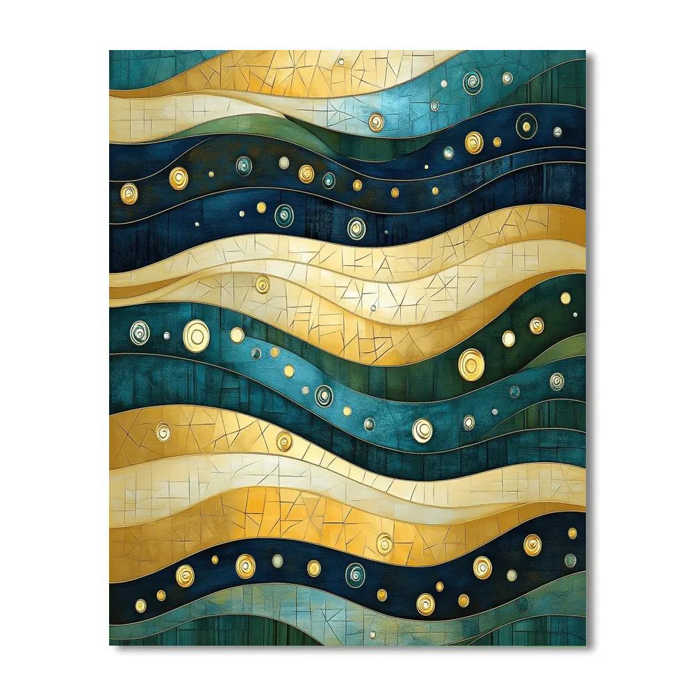 Gustav Klimt Inspired Ornamental River Current Numbered painting kits