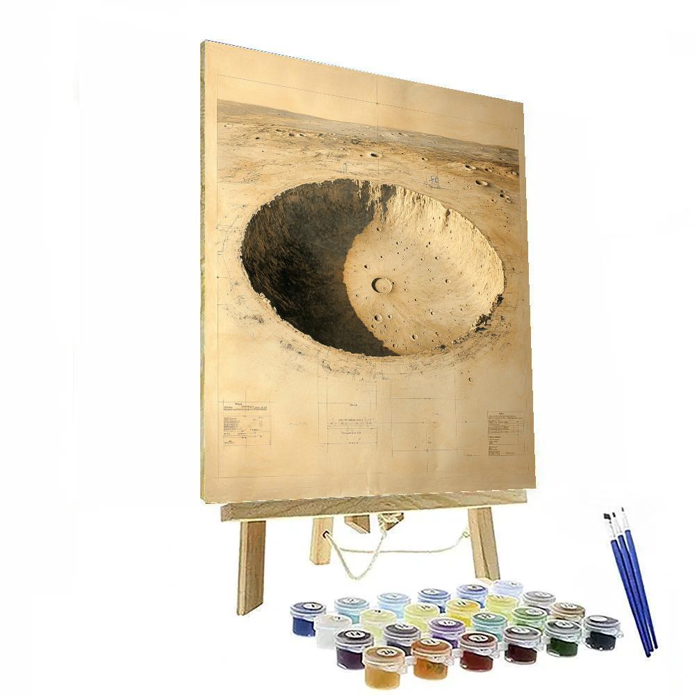 Leonardo Da Vinci Inspired Lunar Ice Crater Study painting number kit
