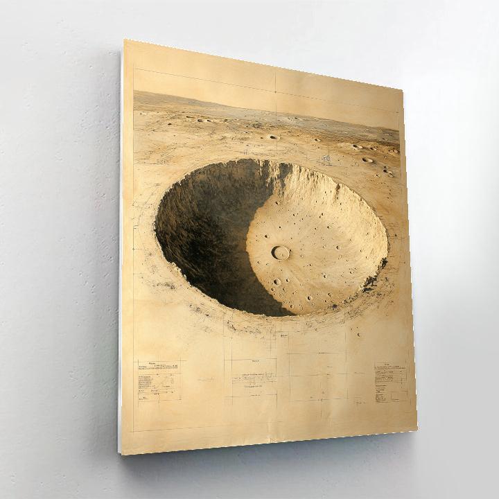 Leonardo Da Vinci Inspired Lunar Ice Crater Study painting number kit