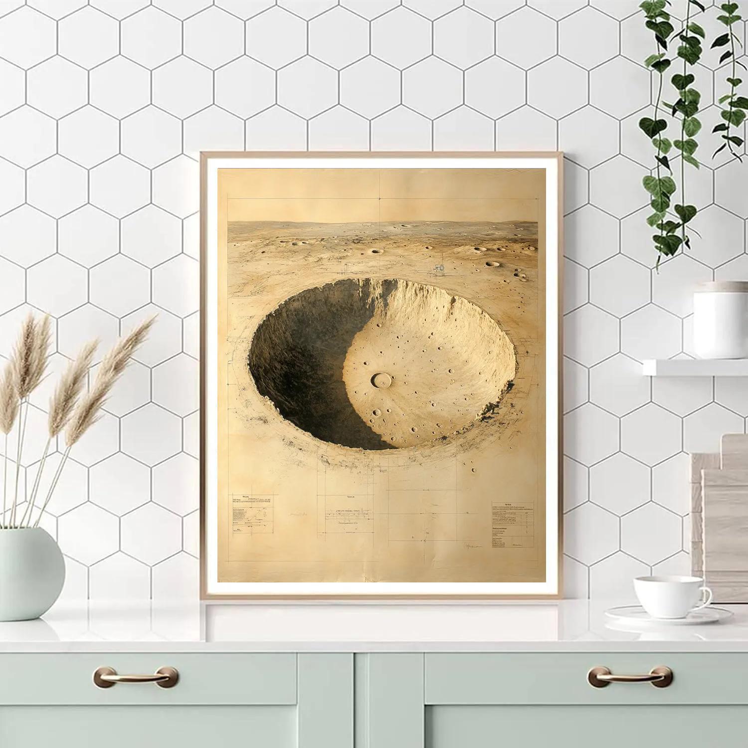 Leonardo Da Vinci Inspired Lunar Ice Crater Study painting number kit