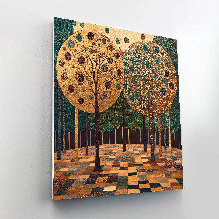 Gustav Klimt Inspired Golden Orchard In Autumn Painting by numbers kit