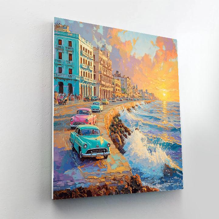 Waterfront Promenade El Malecon Havana Cuba Painting by numbers kit