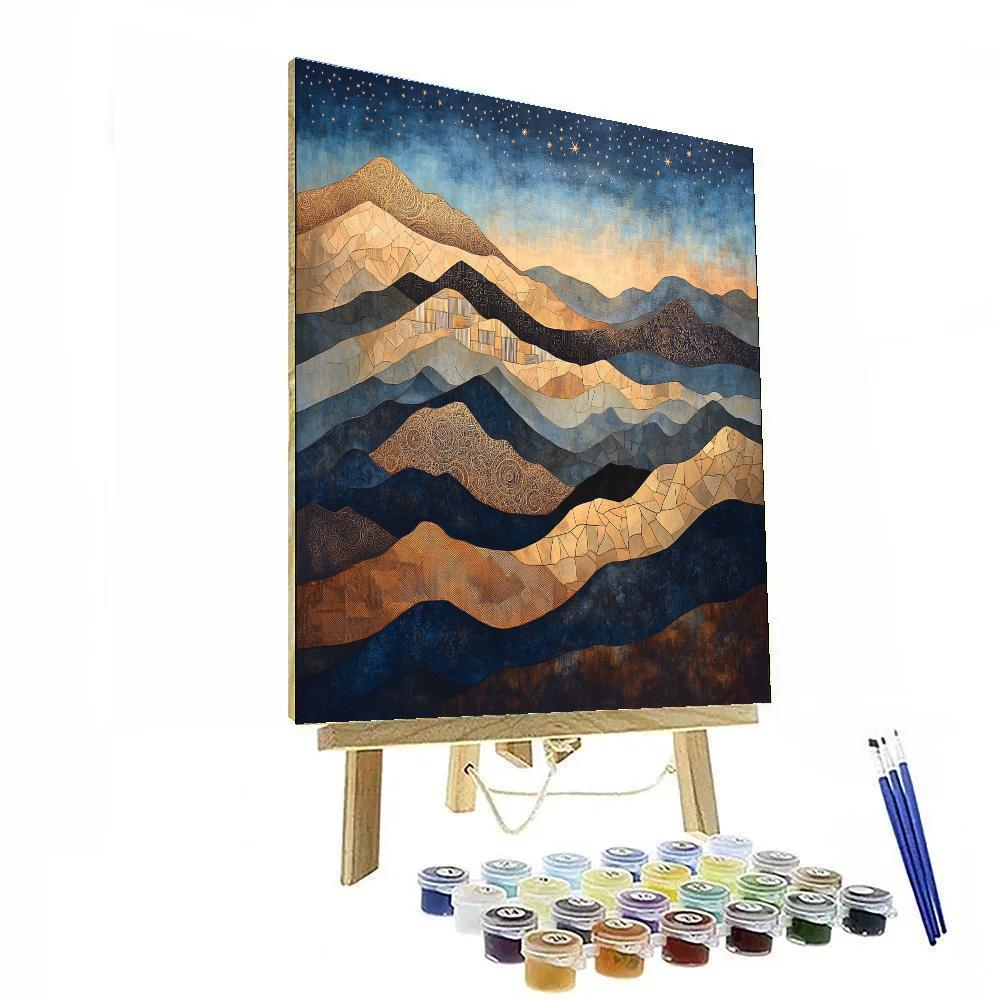 Gustav Klimt Inspired Decorative Mountain Silhouettes Painting by numbers kit