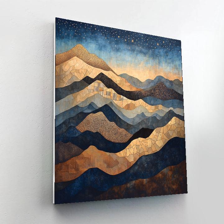 Gustav Klimt Inspired Decorative Mountain Silhouettes Painting by numbers kit