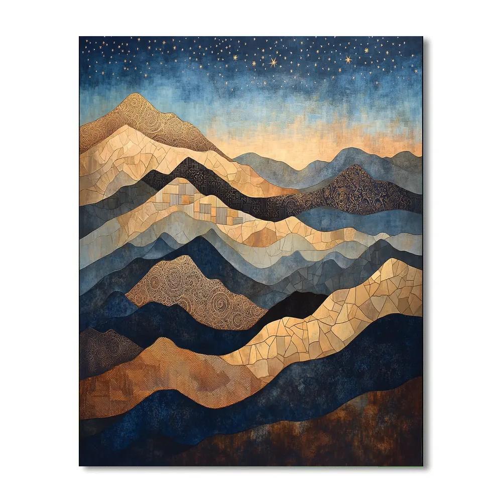 Gustav Klimt Inspired Decorative Mountain Silhouettes Painting by numbers kit