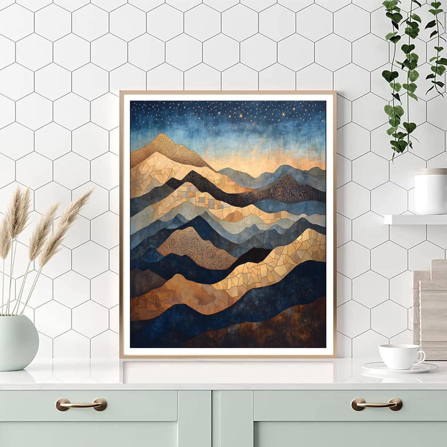 Gustav Klimt Inspired Decorative Mountain Silhouettes Painting by numbers kit