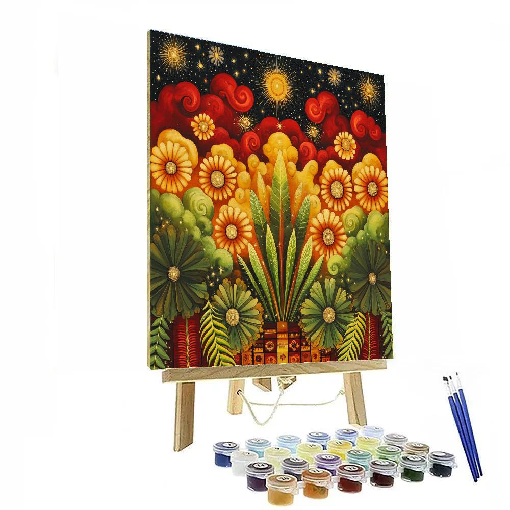 Frida Kahlo Inspired Nebula Garden Of Resilience paint by number