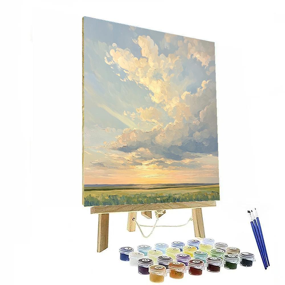 Claude Monet Inspired Sunbreak Through Morning Clouds DIY paint by numbers