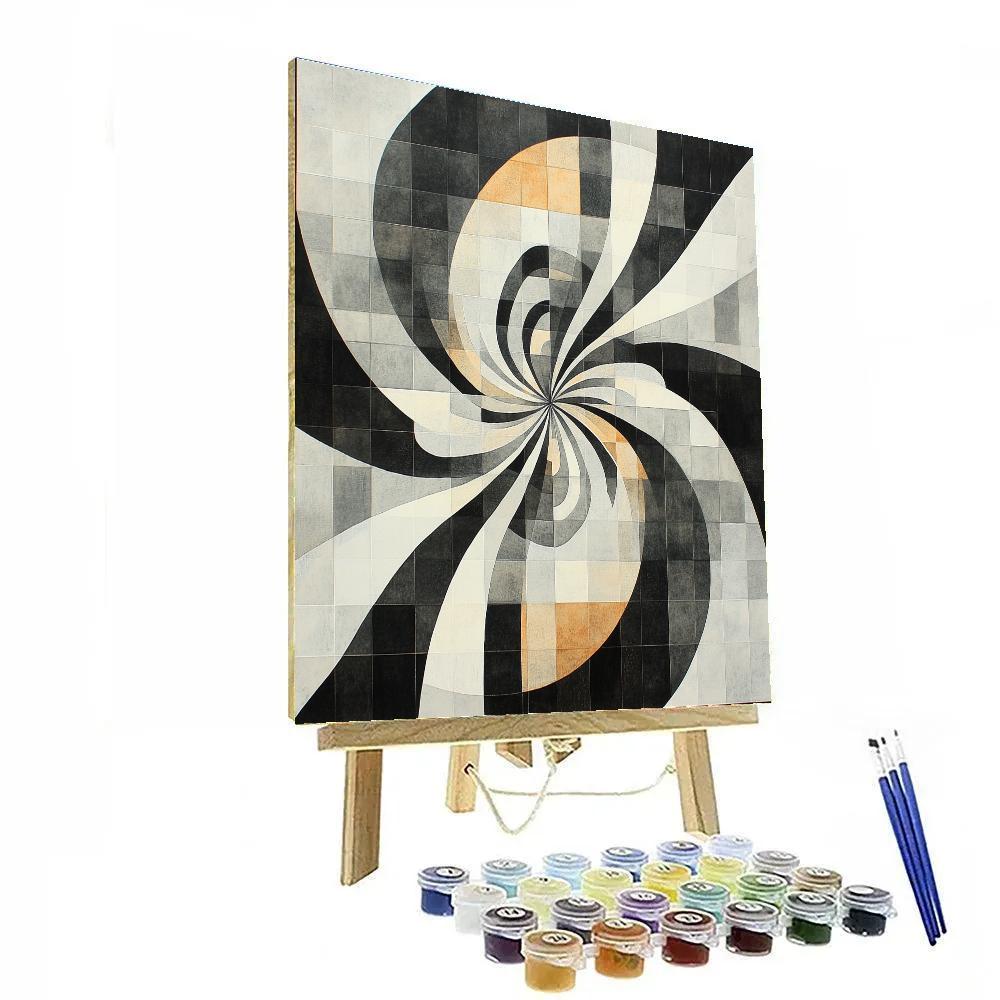 M.C. Escher Inspired Infinite Möbius Tessellation Horizon painting number kit