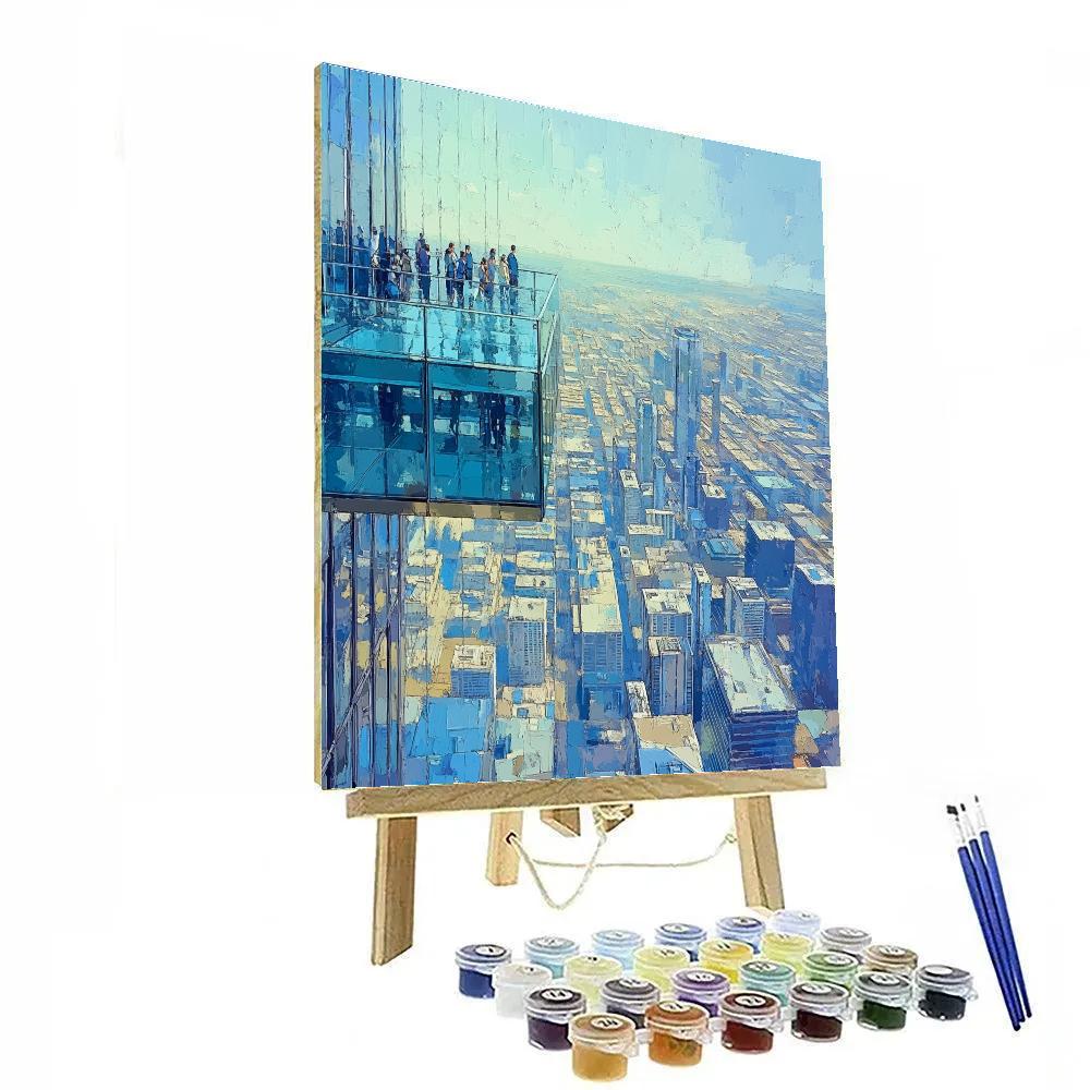 Skyline From Skydeck Willis Tower Chicago United States Painting by numbers kit