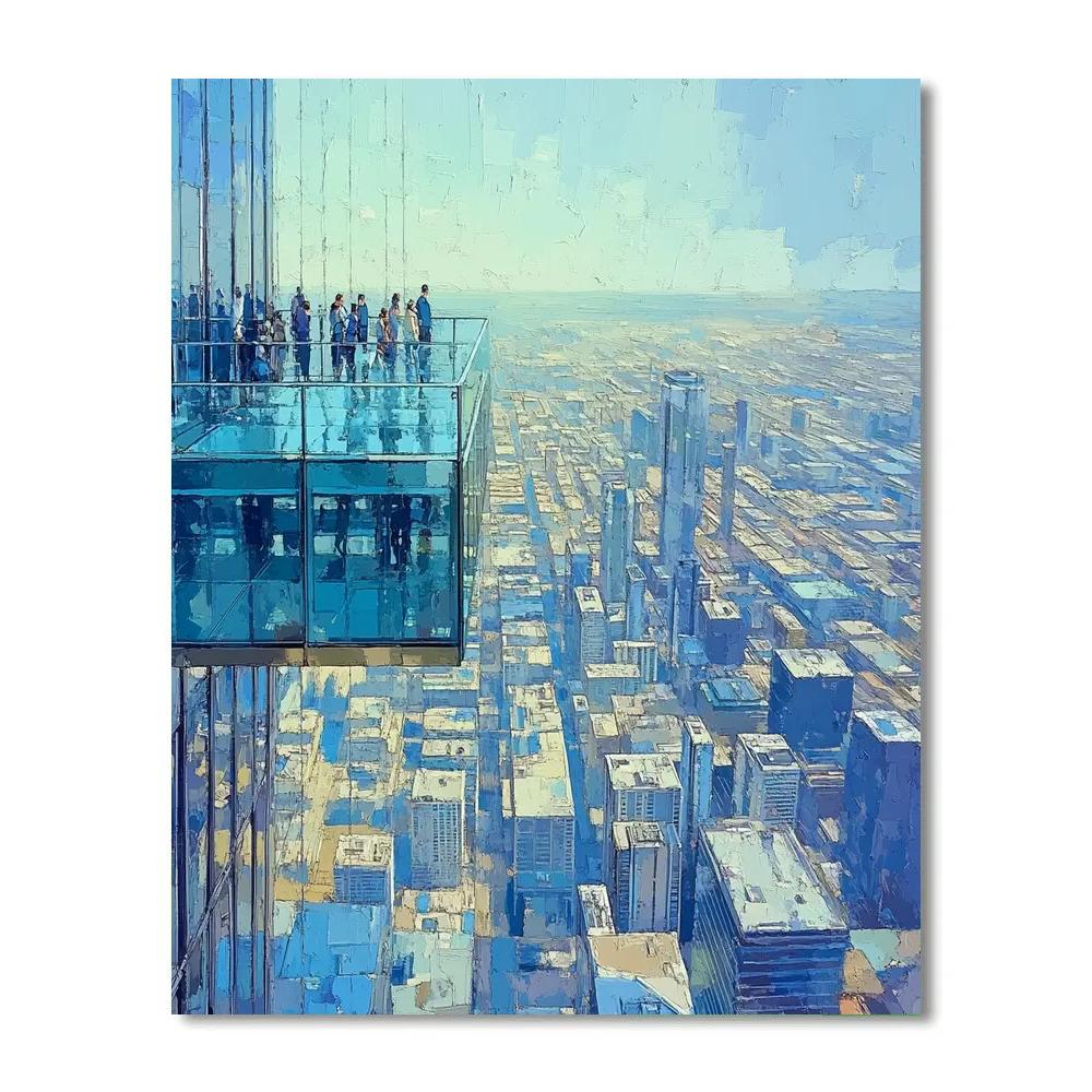 Skyline From Skydeck Willis Tower Chicago United States Painting by numbers kit