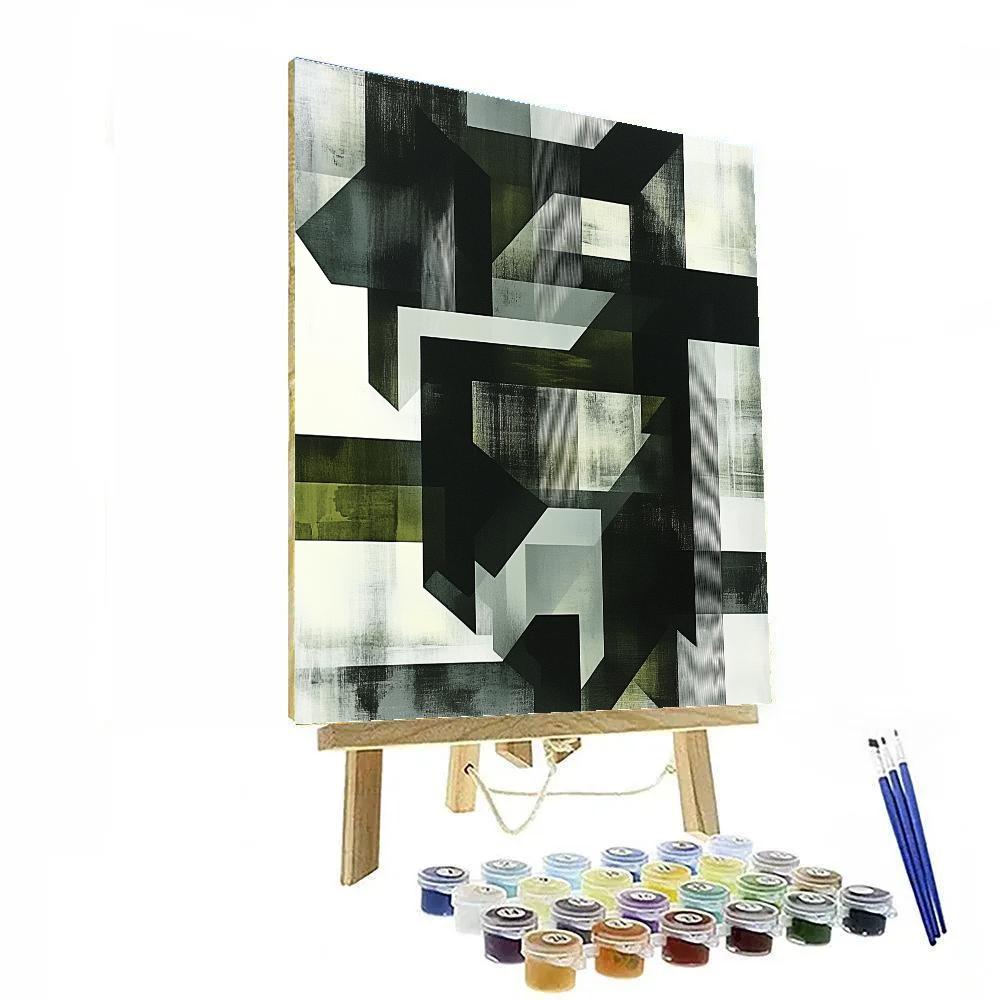 M.C. Escher Inspired Penrose Lattice Of Recursive Voids Painting by numbers kit