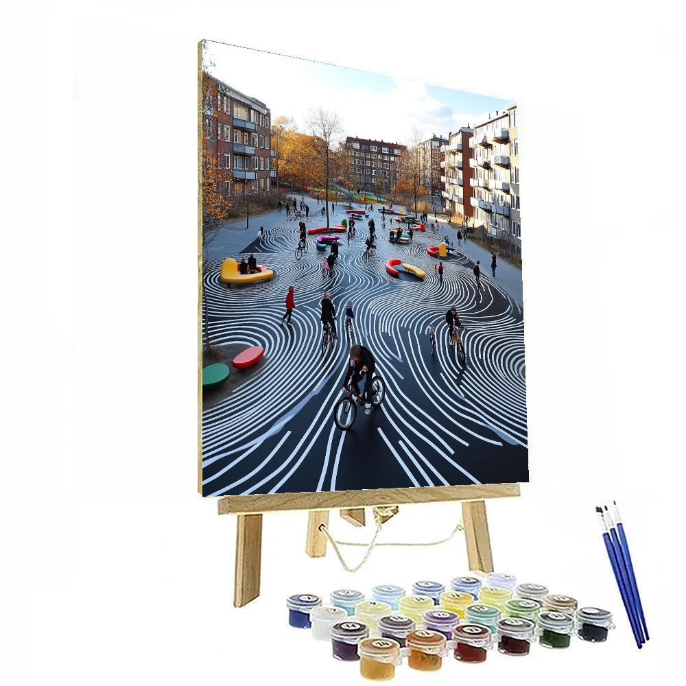 Copenhagen Superkilen Urban Park Denmark Painting by numbers kit