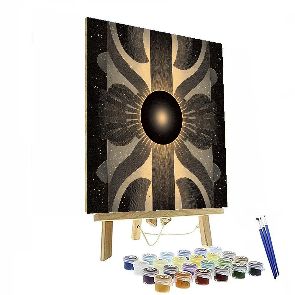 M.C. Escher Inspired Fractal Eclipse Of Self Similar Symmetry paint by numbers
