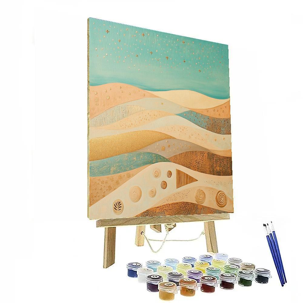 Gustav Klimt Inspired Ornamental Desert Dunes Paint by numbers art